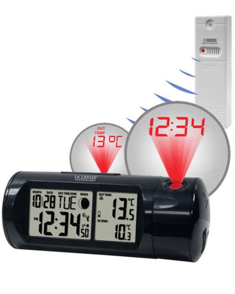 La Crosse 616-143 Projection Alarm Clock with Outdoor Temperature Carousel 1
