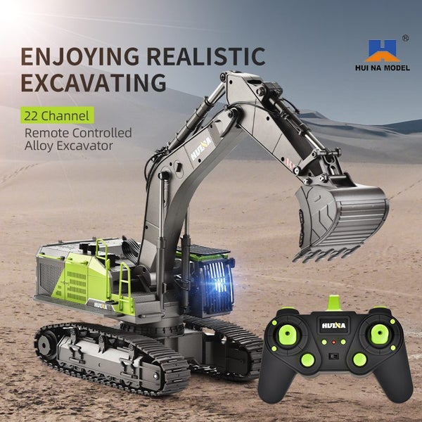 HUINA 1593 EXCAVATOR Remote Control RC White 1:14 Scale Digger (Hui Na) Carousel 2