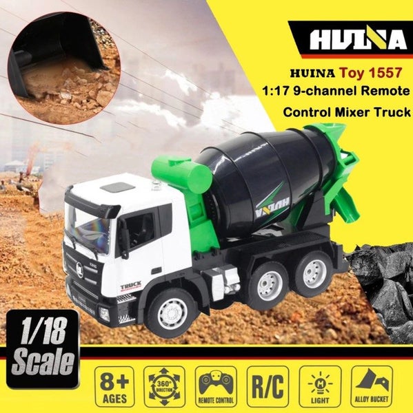 HUINA Truck Concrete Mixer Model Car 1:18 Remote Control RC 1557 (Hui Na) Carousel 1