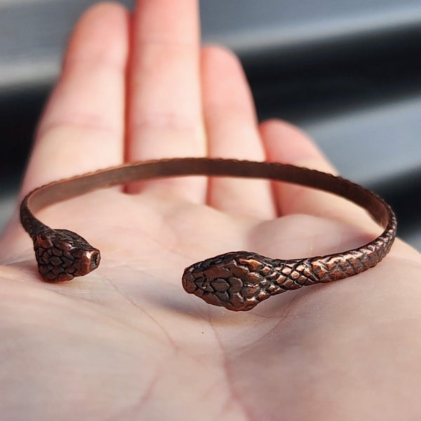 Handmade Copper Snake Cuff Bracelet Carousel 1