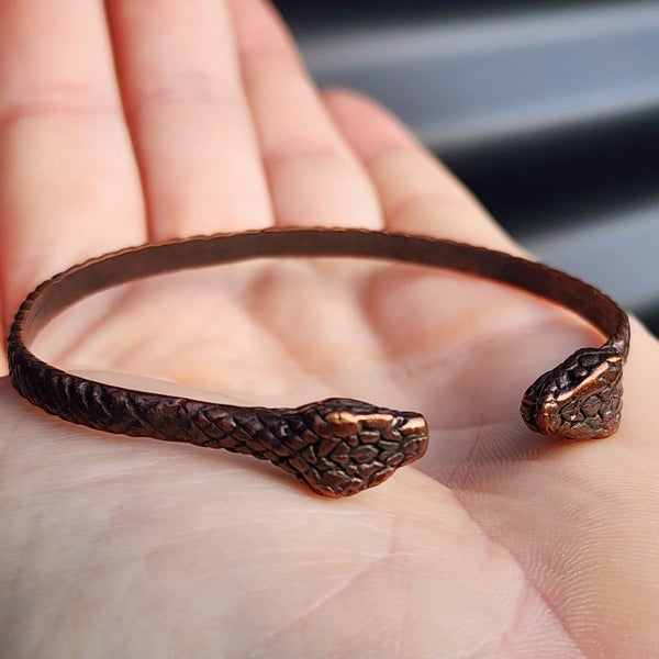 Handmade Copper Snake Cuff Bracelet Carousel 2