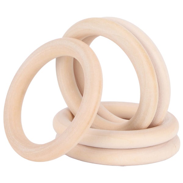 20Pcs Wood Baby Natural Teething Rings DIY(65mm ) Carousel 1