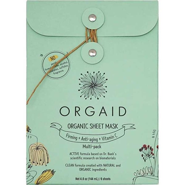 Orgaid Organic Sheet Mask Firming, Anti-Aging + Vitamin C 6x24ml Carousel 1