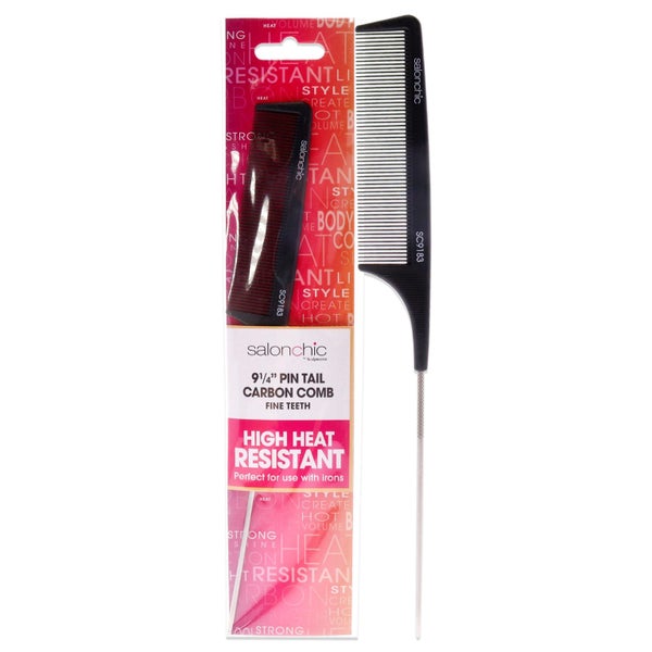 SalonChic Pin Tail Carbon Comb High Heat Resistant 9.25 - Fine Teeth by Salon... Carousel 1