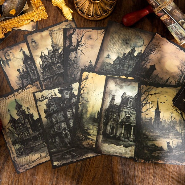 20pcs Vintage Mysterious Darkness Decor Scrapbooking Material Paper Carousel 7