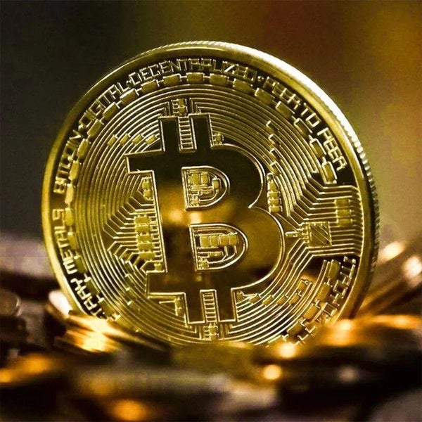Gold Plated Bitcoin Coin Collectible Art Collection Gift Physical Carousel 2