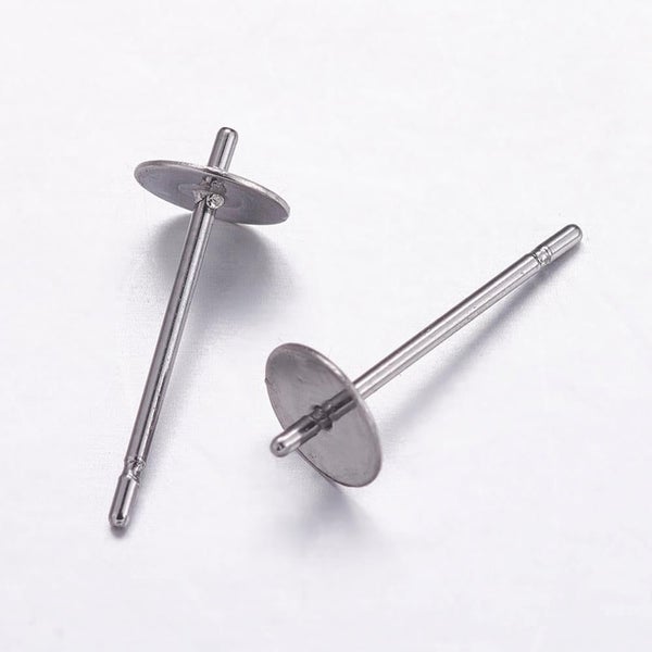 20pc Earring Posts for Half Drilled Beads Carousel 1