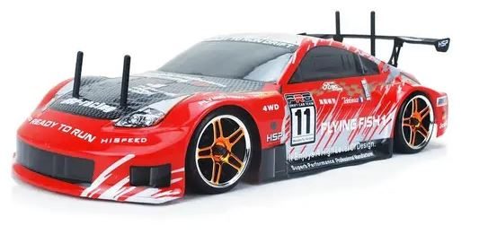 HSP Flying Fish 1/10 Scale RC 4wd Nitro Drift Road Car with Red Chrome Wheels Carousel 2