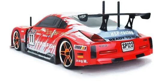 HSP Flying Fish 1/10 Scale RC 4wd Nitro Drift Road Car with Red Chrome Wheels Carousel 4