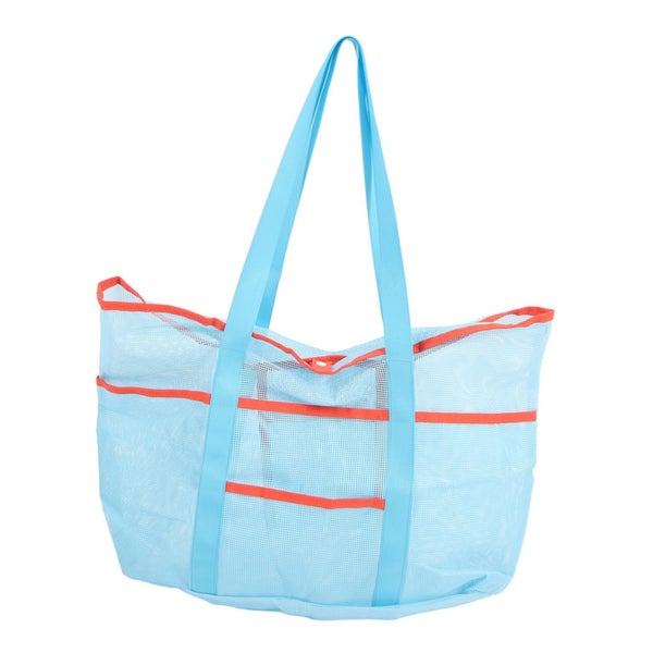 mesh swim pool bag sandproof beach bag Mesh Beach Bag Large Capacity Swimming Carousel 1