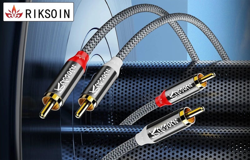BRAIDED HIGH QUALITY LONG LASTING RCA TO RCA CABLE 1.8m Carousel 1