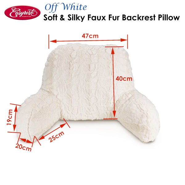 Easyrest Off White Soft & Silky Faux Fur Backrest Pillow Carousel 2