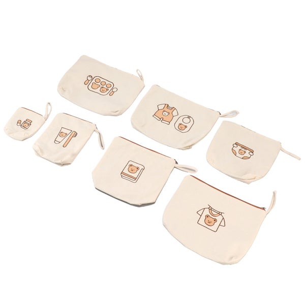canvas storage bag storage bag 7PCS Bear Print Travel Oraganizer Waterproof Wear Carousel 1
