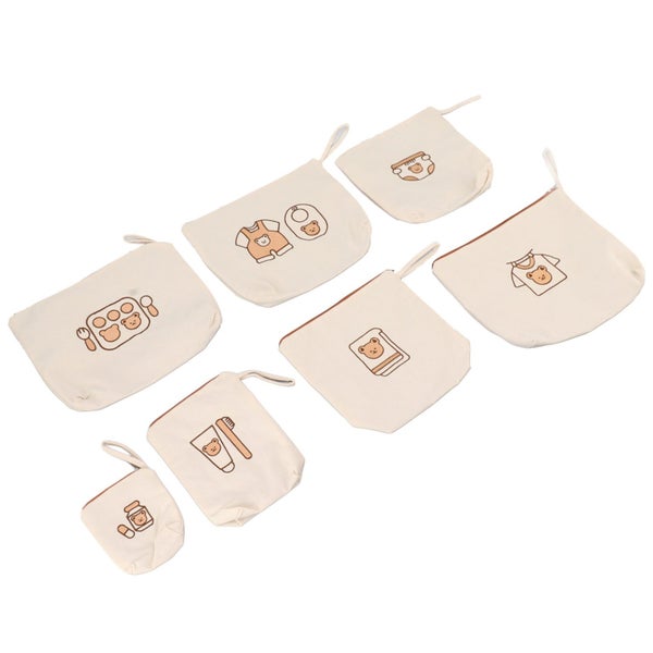 canvas storage bag storage bag 7PCS Bear Print Travel Oraganizer Waterproof Wear Carousel 2