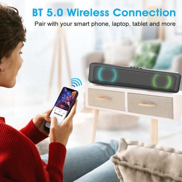 Wireless Bluetooth 5.0 TV Sound Bar Dual Speaker Subwoofer Soundbar Home Theater Carousel 2