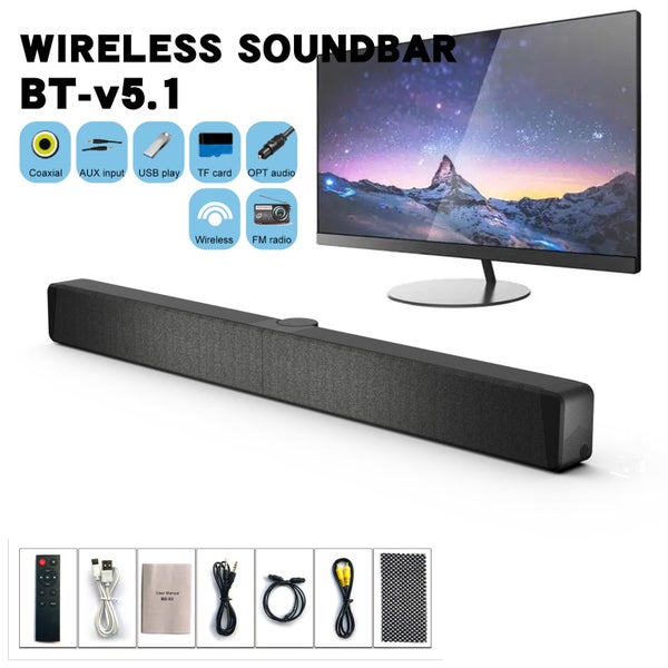 Foldable TV Sound Bar Built-in Subwoofer,Bluetooth 5.1 Wireless Speaker Soundbar Carousel 1