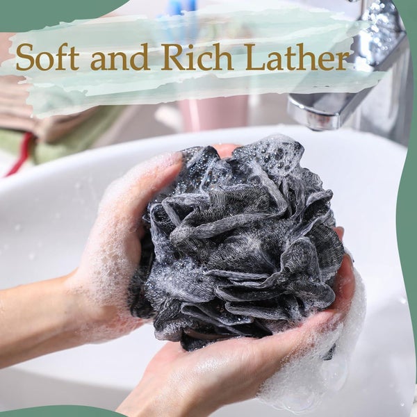 12 Pack Ultra Soft Mesh Pouf Bath Sponges Free Shipping | Local Stock Carousel 6