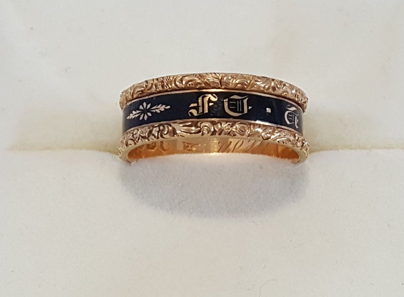 A Rare 18 CT Gold And Enamel William IV 1833 Memorial Ring Carousel 2