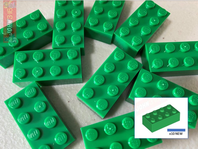 10x NEW LEGO 2x4 CLASSIC GREEN BRICKS #3001 BULK BRICKS *BRAND NEW* Carousel 1