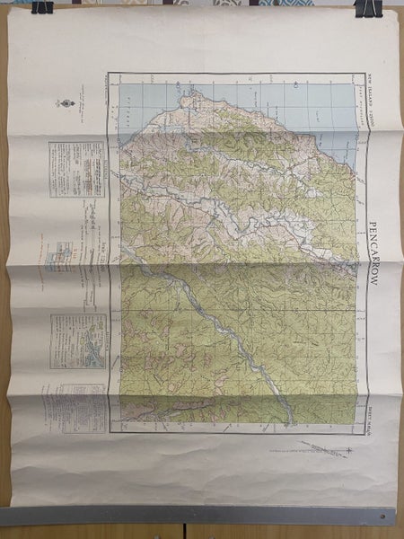 VINTAGE TOPOGRAPHICAL MAP: Pencarrow / Sheet N164/6, 1945 (79yo) Carousel 2