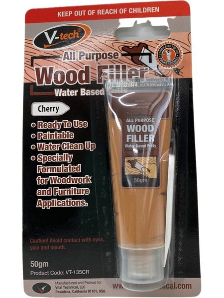 V-Tech Multi Purpose Wood Filler Ready Mixed Water Based Cherry 50g Carousel 1
