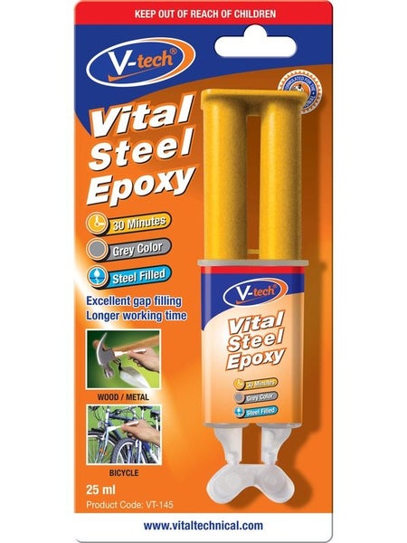 V-Tech Vital Steel 30 Minutes Epoxy Grey 25ml VT145 Carousel 1