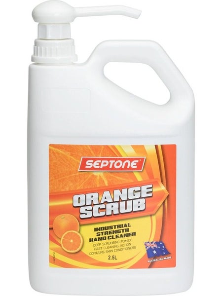 Septone Orange Scrub Industrial Strength Hand Cleaner Pump Pack 2.5L Carousel 1