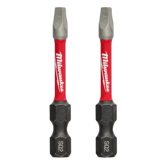 Milwaukee Shockwave Power Bit Square Recess #2-50mm-Pack of 2 (Each) Carousel 1