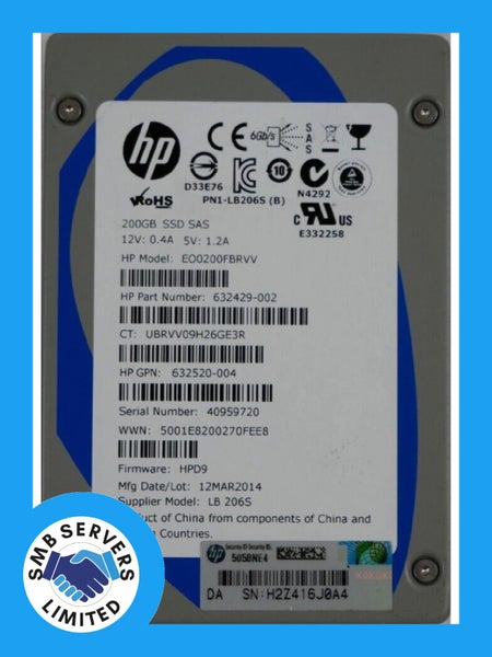 HPE 200GB SAS 6Gb Enterprise SSD Carousel 1