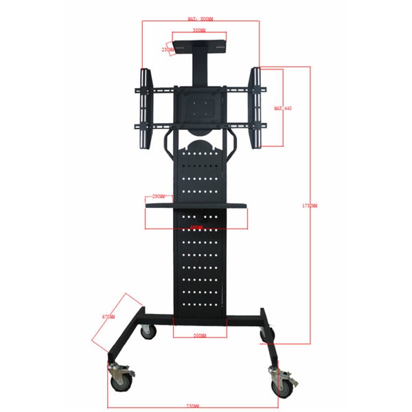 32-80" TV Cart - Hold up To 80 KG Video Conference Mobile Trolley Stand System Carousel 2