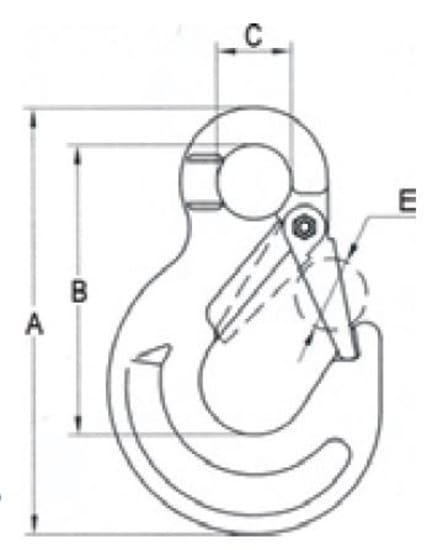 Bullivants Grade 100 Eye Type Sling Hook W/Latch-10mm (Each) Carousel 2