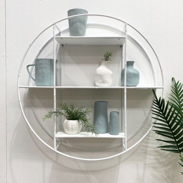 Kanada Round Shelf in White Carousel 1