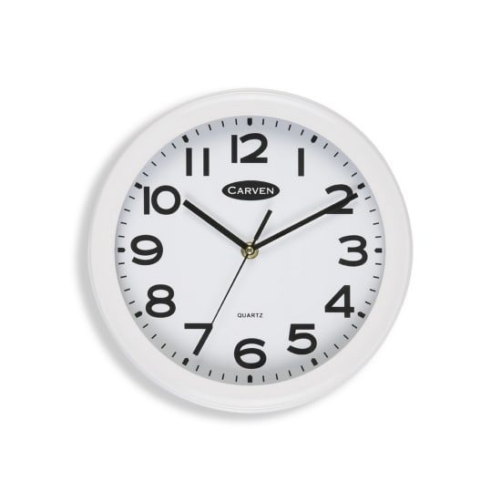 Carven Clock 250mm White Frame-Each Carousel 1