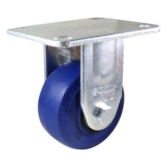 Easyroll 100mm Fixed Plate Mount J3 Castor-Elastic Rubber 200kg-Each Carousel 1