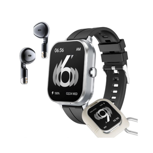 Smartwatch with TWS Earbuds 2in1 Health Monitor NFC Bluetooth Sports Watch-Black Carousel 1