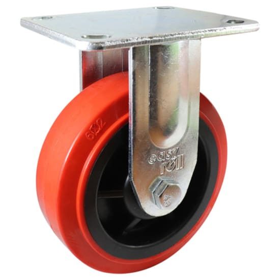 Easyroll 150mm Fixed Plate Mount J3 Castor-Urethane 410kg-Each Carousel 1
