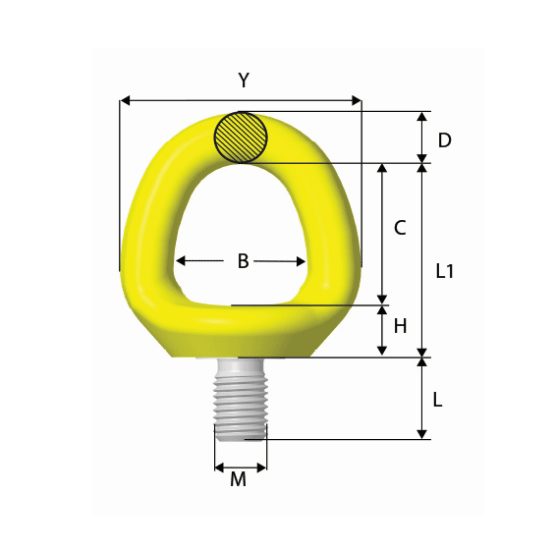 Gunnebo Rotating Eye Lifting Point 0.7T, M8-Each Carousel 2