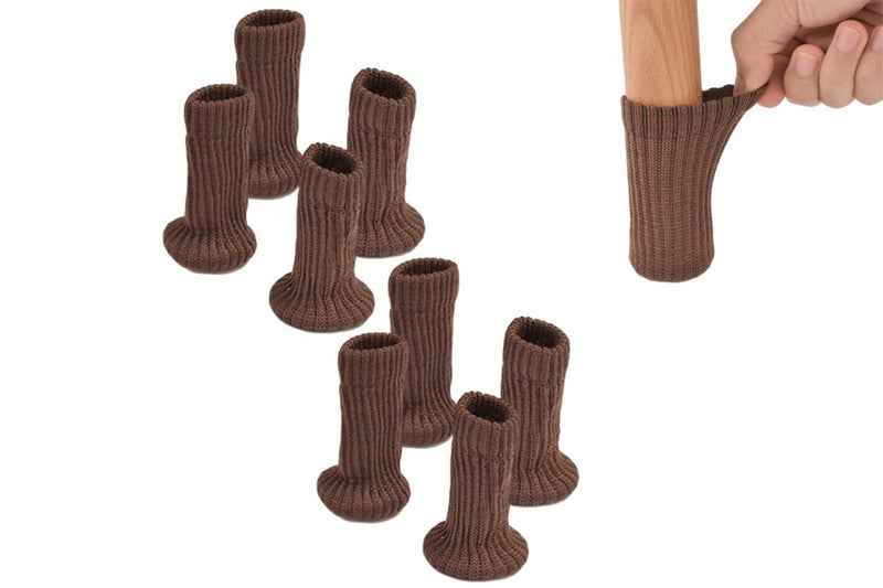8Pcs Knitted Table Chair Leg Socks Sleeve Floor Protector Furniture Feet Cover Carousel 1