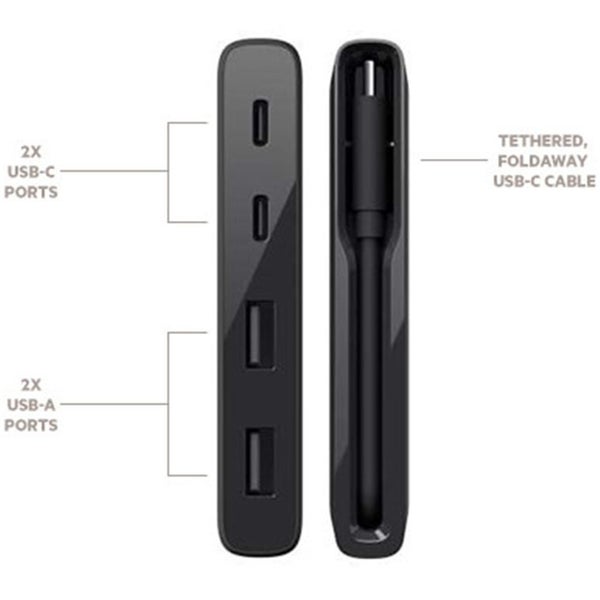 Belkin USB-C 4 Port Mini Hub [F4U090BTBLK] Carousel 2