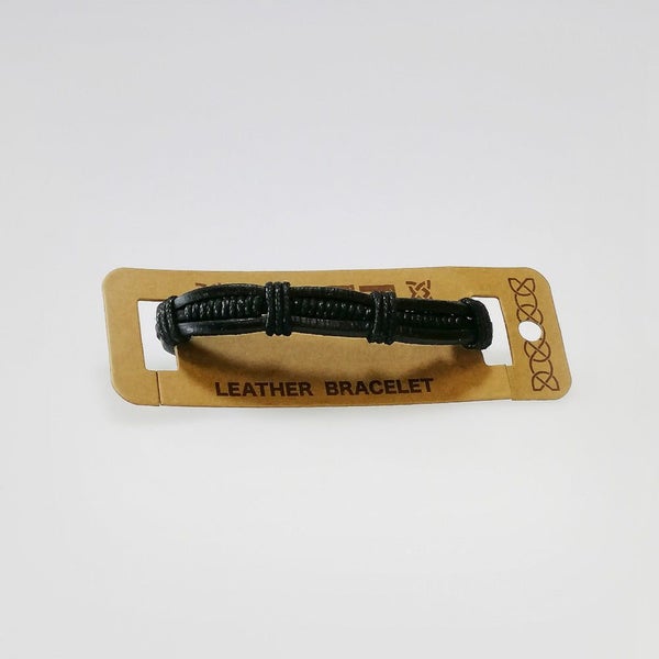 Leather Bracelet - Black Tied Coil Carousel 2