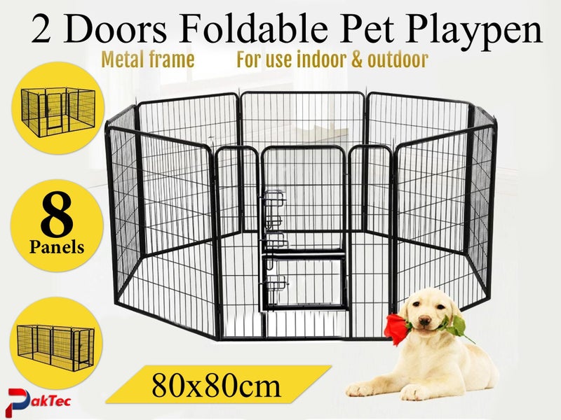 8 Panel Double Doors Pet Cage Carousel 2