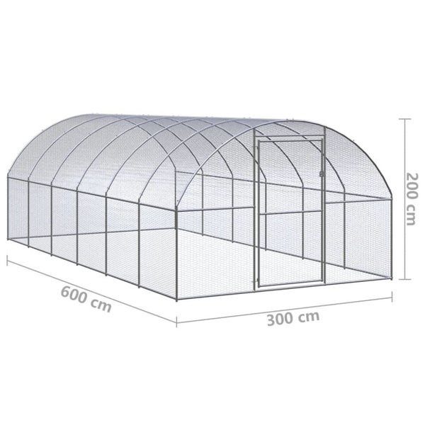 Outdoor Chicken Coop 3x6x2 m Galvanised Steel Tbkpalp Carousel 2