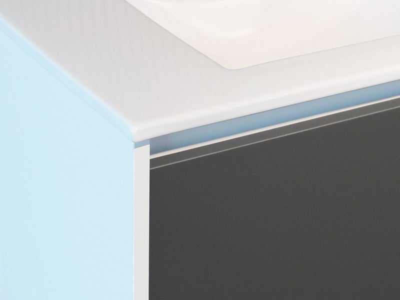 Prava 900 Open Shelf/1 Drawer Wall Vanity in White/Anthracite *1 Only* Was $1699 Carousel 2