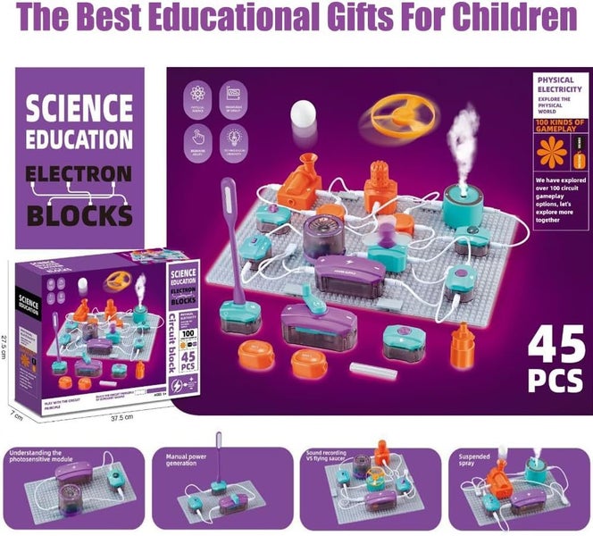 45Pcs Science Experiments Circuit Board Kit Carousel 1