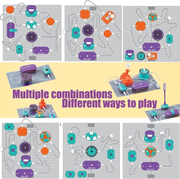 45Pcs Science Experiments Circuit Board Kit Carousel 6