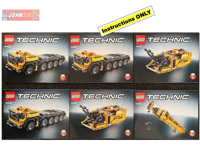 ** LEGO INSTRUCTIONS ** FOR TECHNIC SET #42009 MOBILE CRANE Mk II - 6x A4 BOOKS Carousel 1