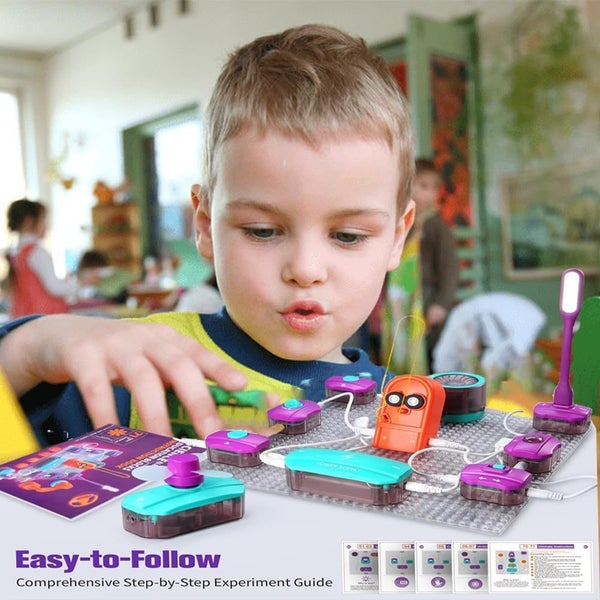 34Pcs Science Experiments Circuit Board Kit Carousel 6