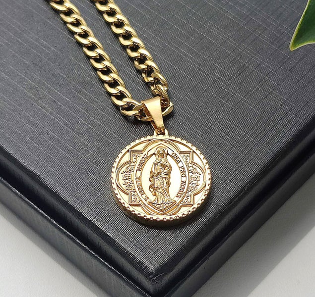 (18K Gold Filled) Virgin Mary Pendant Necklace NSS15ZX-5 Carousel 1