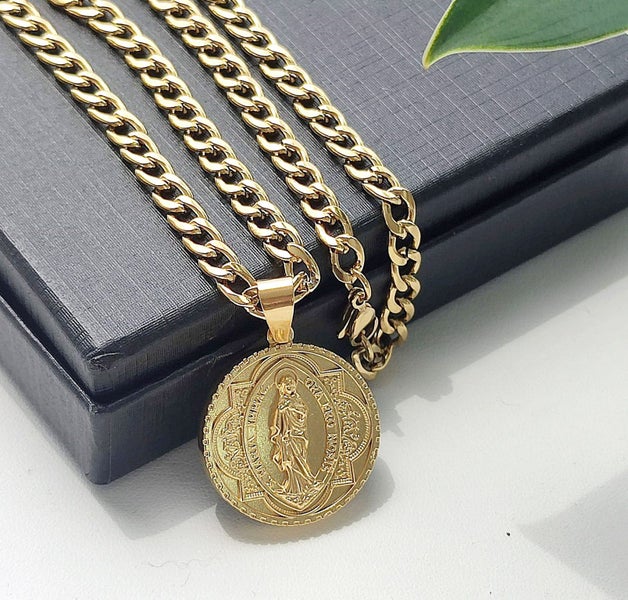 (18K Gold Filled) Virgin Mary Pendant Necklace NSS15ZX-5 Carousel 2