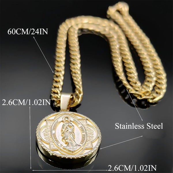 (18K Gold Filled) Virgin Mary Pendant Necklace NSS15ZX-563003923443075113
